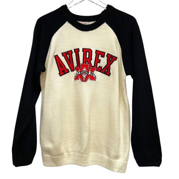 Vintage 70s Avirex N.Y.C. 1975 Heavy Embroidered Varsity Sweater Size Men's S/M - Picture 1 of 15